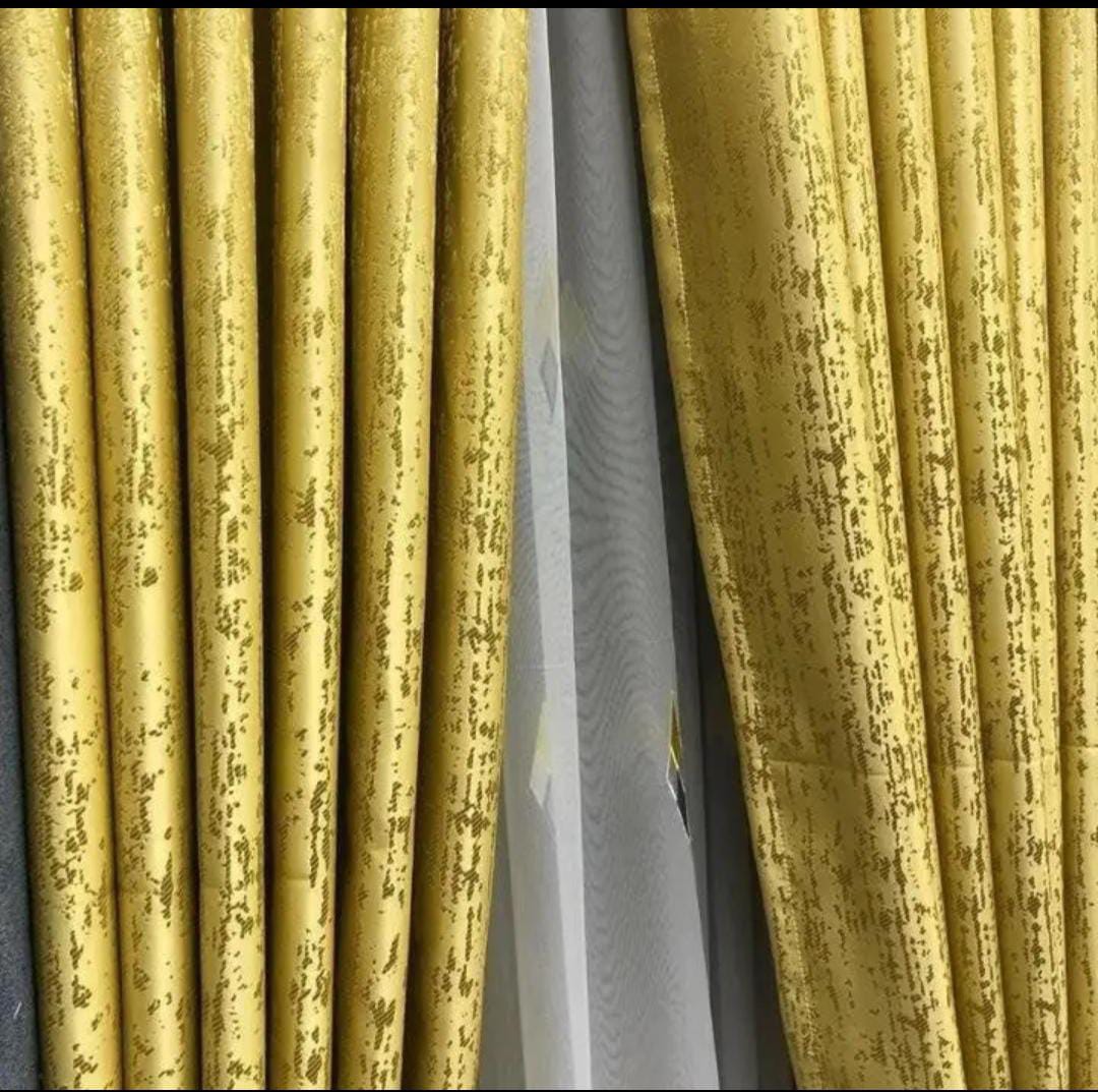 3 pc Marble & velvet curtains